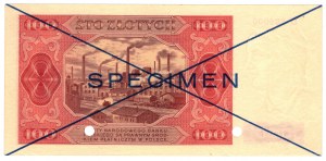 Poland, 100 zloty 1948 - SPECIMEN, series D - blue overprint