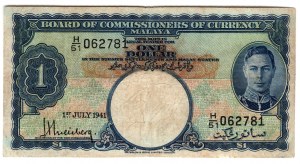 Malaya, $1 1941