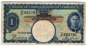Malaje, 1 dolar 1941