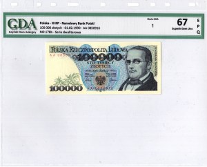 Polsko, III RP, 100 000 PLN 1990, série AA