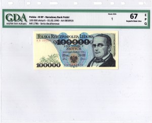 Polska, III RP, 100 000 złotych 1990, seria AA