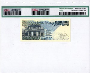 Polska, III RP, 100 000 złotych 1990, seria AA