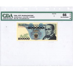 Poland, Third Republic, 100,000 zloty 1990, Series A
