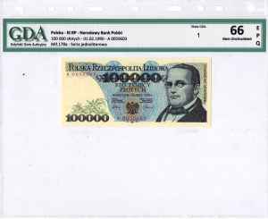 Poland, Third Republic, 100,000 zloty 1990, Series A