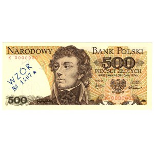 Pologne, PRL, 500 zloty 1974, série K, MODELE N° 1407