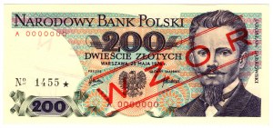 Polsko, PRL, 200 zlotých 1976, série A, MODEL č. 1455