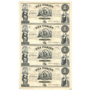 Ungarn, 1 Forint 1852 unbeschnittener Bogen
