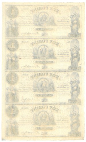 Hongrie, 1 forint 1852 feuille non coupée