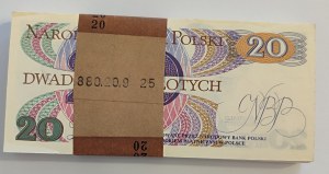 Polen, Volksrepublik Polen, Bankpaket 20 PLN 1982, Serie AL - 100 Stück