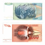 Juhoslávia, 10,50,100,500,1000 dinárov 1990, sada 5 kusov