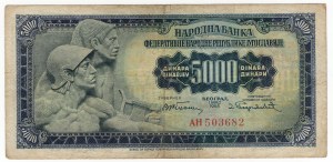 Jugoslávie, 5 000 dinárů 1955