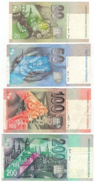 Slovenia, (200, 100, 50, 20) korun - set of 4 pieces