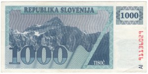 Słowenia, 1000 tolarów 1991
