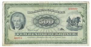 Dánsko, 500 korun 1967 - vzácné