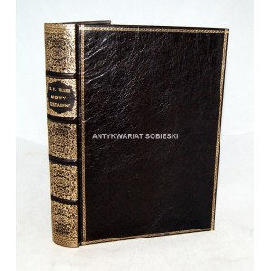 BIBLIA NOWEGO TESTAMENTU JAKUBA WUJKA 1844r. staloryty, drzeworyty SKÓRA