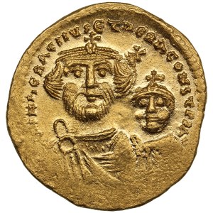 Byzantine Empire, Constantinople AV Solidus 616-625 - Heraclius, with Heraclius Constantine (AD 610-641)