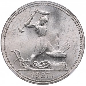 Russia, USSR Poltinnik 1927 ПЛ - NGC MS 64