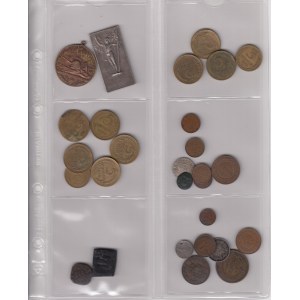 Lot of coins: Mostly Russia, USSR (26) + Medals: Latvia, Sweden (2)