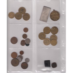 Lot of coins: Mostly Russia, USSR (26) + Medals: Latvia, Sweden (2)