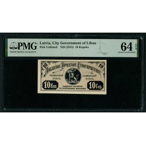 Latvia Libau 10 Kopecks ND (1915) - PMG 64 EPQ Choice Uncirculated