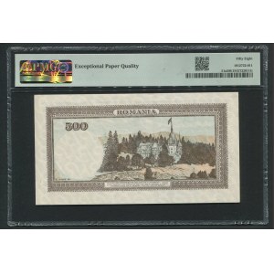 Romania 500 Lei 1940-43 - PMG 58 EPQ Choice About Unc