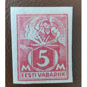 Estonia stamp 5 Marka Sepp - imperf. - sign. K. Kokk B:1+D:1
