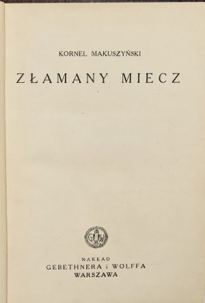 Makuszyński Kornel, The Broken Sword