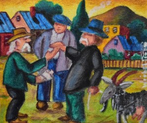 Paweł WRÓBEL (1913 - 1984), „Sprzedaż kozy”, 1983