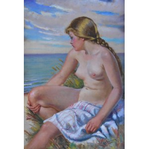 Stanisław ŻURAWSKI (1889-1976), Akt am Strand.