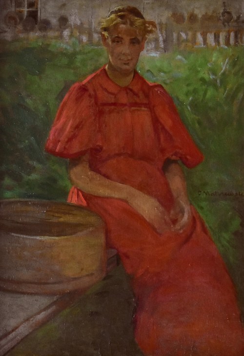 Jacek MALCZEWSKI (1854-1929), „Dziewczyna w czerwonej sukience”