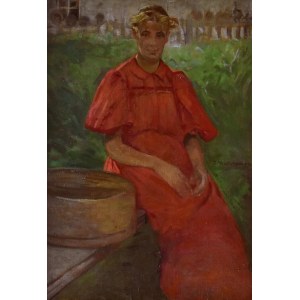 Jacek MALCZEWSKI (1854-1929), Mädchen im roten Kleid.