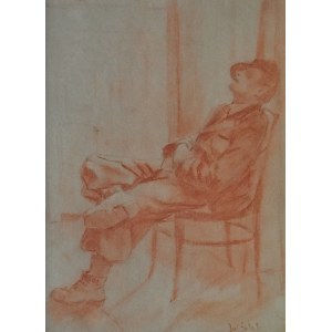 Julian FAŁAT (1852-1929), Studie über einen ruhenden Mann.