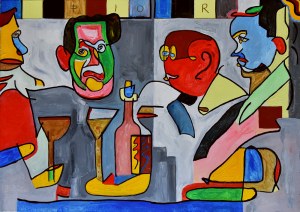 Piotr STAWIŃSKI (ur. 1957), „Kwartet alkoholowy. Kawiarnia IX”, 2022