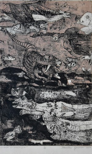 Stanisław GAWRON (1919-2001), „Etiuda XX - zwierzęta”, 1982