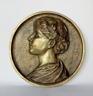 Stanisław Stefan JACKOWSKI (1887-1951), „Medalion z portretem młodej kobiety”