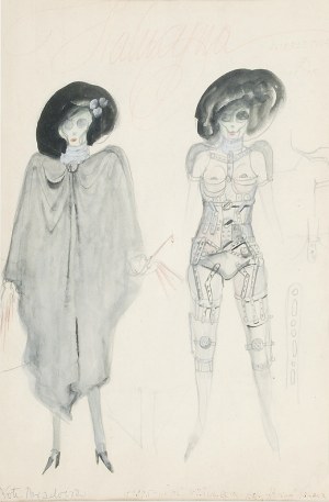 Franciszek STAROWIEYSKI (1930-2009), Halucyna - Projekt kostiumu do spektaklu w teatrze Ateneum - Oni, St. I. Witkieiwcz, 1978