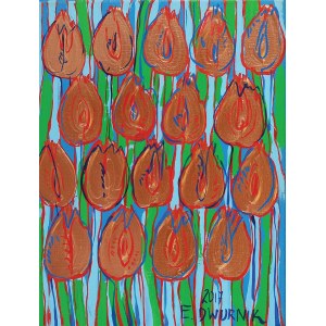 Edward DWURNIK (ur. 1943), Miedziane tulipany, 2017