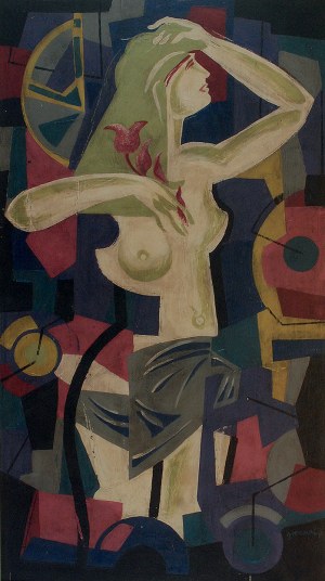 Tadeusz GRONOWSKI (1894-1990), Akt z tulipanem