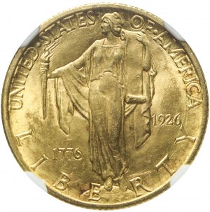 USA, Spojené státy, 2½ dolaru 1926, 150. výročí nezávislosti, vzácné