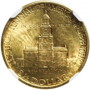 USA, Stany Zjednoczone, 2½ dolara 1926, 150-lecie Niepodległości, rzadkie