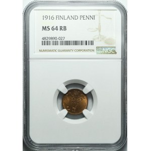 Finlandia, 1 penni 1916, mennicze