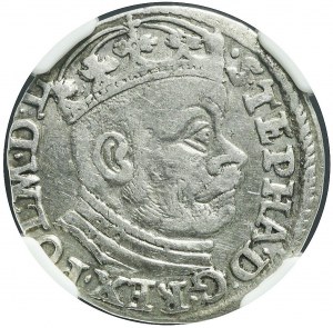Stefan Batory, Trojak 1583, Olkusz, ID under date