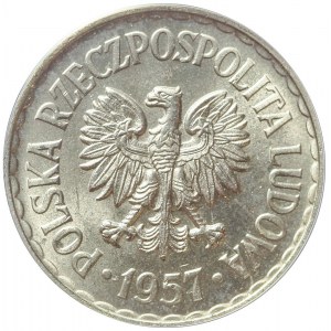 PRÓBA, 1 złoty 1957, nikiel, mennicze