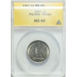 PRÓBA, 1 złoty 1957, nikiel, mennicze