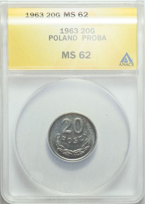 SAMPLE, 20 pennies 1963, nickel, minted
