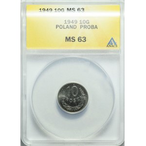 SAMPLE, 10 pennies 1949, nickel, minted