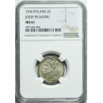 2 zloté 1934, Piłsudski, razené