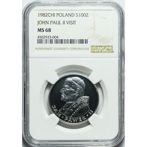 100 złotych 1982, Valcambi, Jan Paweł II, stempel zwykły