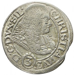 Śląsk, Chrystian Wołowski, 3 krajcary 1669 CB, Brzeg
