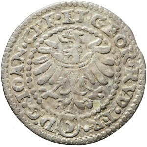 Śląsk, Jan Chrystian i Jerzy Rudolf, 3 krajcary 1606, Złoty Stok, pełna data, bardzo rzadkie